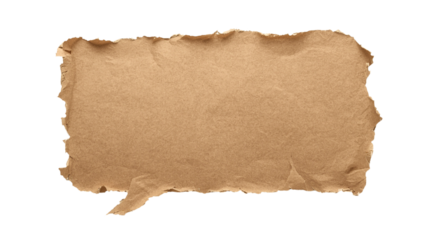 Rugged Dark Brown Paper Banner with Severely Torn Edges.