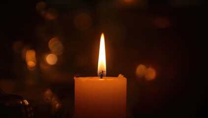Nighttime Candlelight with Blurred Background