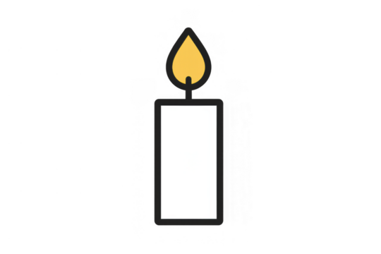 Candle burning, light flame creating warmth, spiritual remembrance, religion, hope, illustration with transparent background - Powered by Adobe