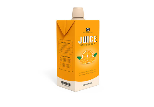 Orange Juice Box Packaging Mockup