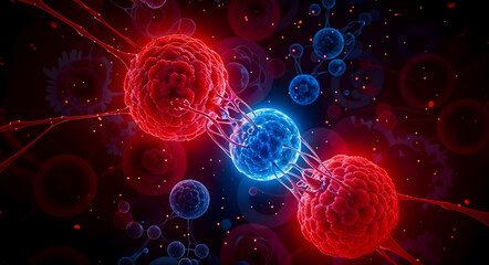 Cellular repair with nanotechnology, medical innovation and biotechnology concept, 3d illustration