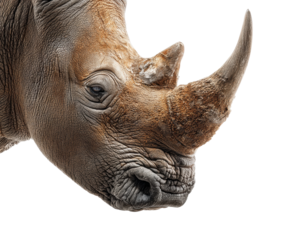 Rhinoceros conservation efforts wildlife sanctuary isolated on transparent background