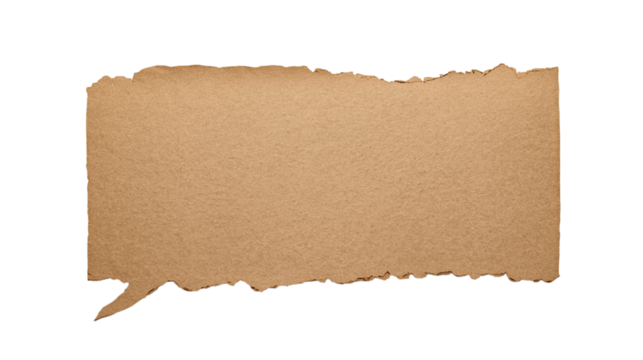 Dark Brown Paper Banner with Jagged Horizontal Tears.