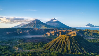 Fototapeta premium Beautiful volcanic landscapes in Guatemala, showcasing erosion risk