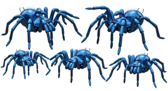 Spider cobalt blue tarantula collection multiple angles