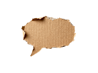 Darker Tone Rectangular Speech Bubble with Irregular Torn Paper Edges.