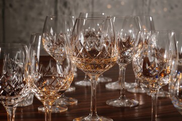 Elegant and clear wine goblets