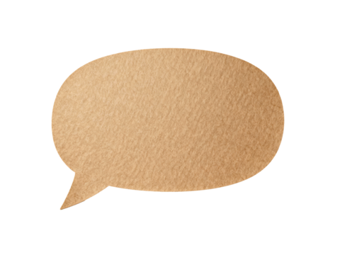 Clean Oval Kraft Paper Speech Bubble with Minimal Torn Edge.