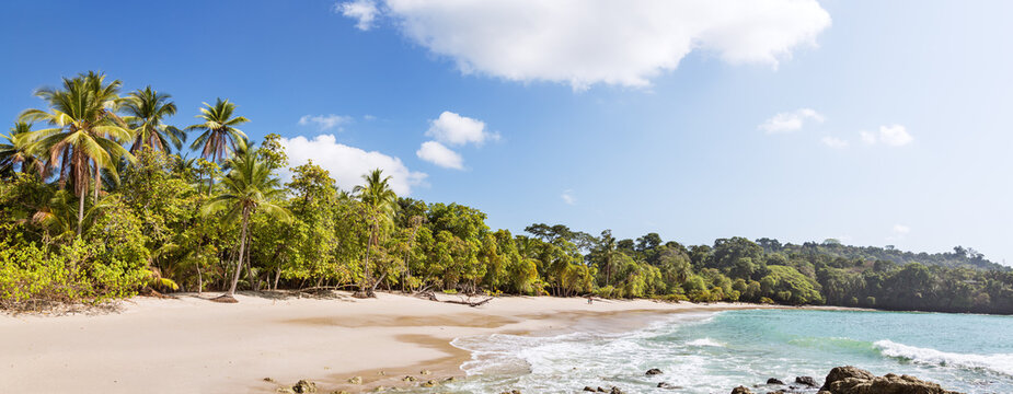 Panoramic of exotic beach, Manuel Antonio national park, Costa Rica