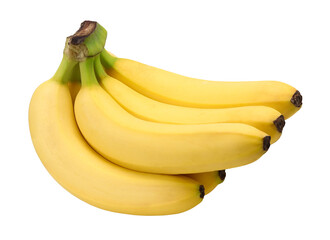 Close-up, bananas isolated, transparent PNG, PNG format.