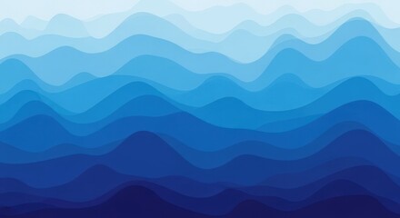 Abstract Blue Water Waves Background with Gradient Color Texture