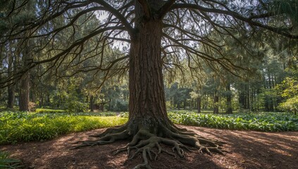 Obraz premium New life of pine needles in a natural setting