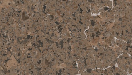 Glossy brown marble vintage mosaic texture design with polished terrazzo quartz surface, granite stone pattern for digital flooring and wall tiles, rustic matte finish