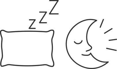 Sleep line art icon, vector illustration on a transparent background