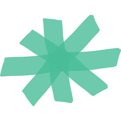 Teal Abstract Starburst Shape Isolated on Transparent Background Simple Geometric Graphic Element...