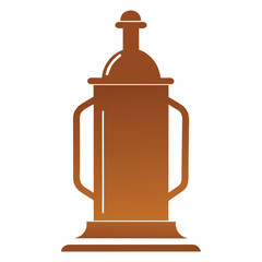 Stylized copper samovar icon with handles and bottle top