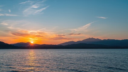 Sunrise over the tranquil bay