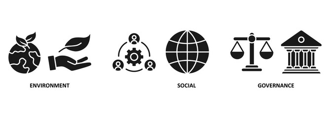 ESG banner web icon vector illustration for Environment Social Governance of corporate sustainability performance for investment screening 