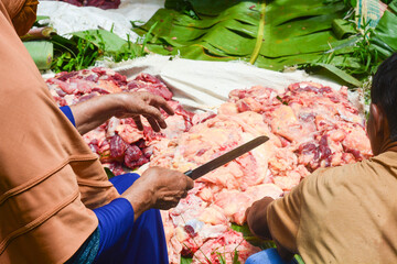 Beef cuts for Eid al-Adha charity for Muslims