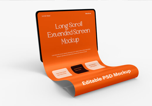Tablet Long Scroll Extended Screen Mockup