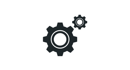 Two interlocking gears symbolizing mechanical engineering precision and teamwork vector