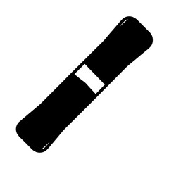 Black and white minimalist illustration of an eraser, lying at an angle