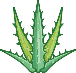 Aloe Vera Plant Vector Logo Design, Natural Herbal Leaf Illustration for Organic Beauty, Skincare, and Eco-Friendly Health Products