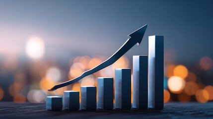 Upward financial data visualization highlights business expansion, strategic planning and confidence in future market performance and investment opportunities.
