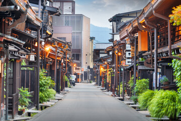 Takayama, Japan at the historic Sannomachi Street