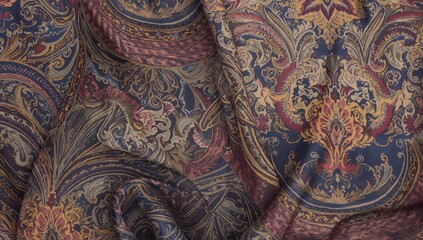 Detailed textile fabric, showcasing intricate patterns and textures, suitable for design backgrounds