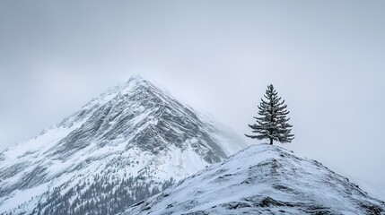Obraz premium adversity. A resilient pine tree clinging to a cliff edge with strong roots. ESG reports, sustainability campaigns, designed for environmental awareness campaigns, promotes sustainability.