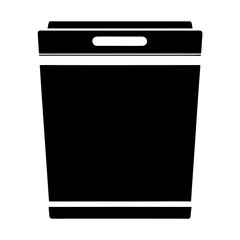 Black and white silhouette image of a modern tote shopping bag