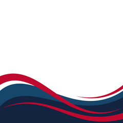 Abstract Red and Blue Wave Border