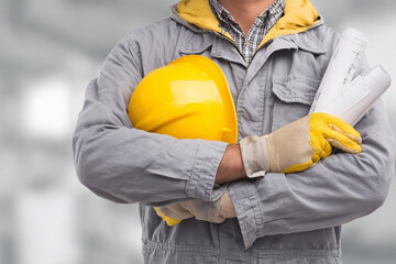 Fototapeta premium construction worker with helmet