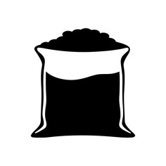 Stylized Black and White Image of a Full Bag of Sand or Dirt