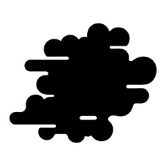 Abstract Black Blob with Rounded Shapes and Horizontal Lines Illustration