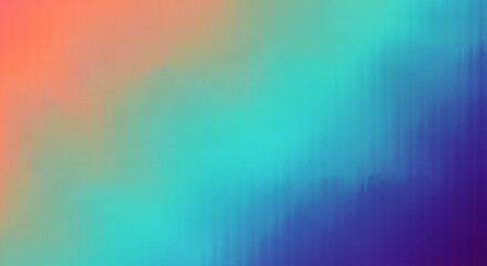 Abstract pixelated gradient background transitioning from warm coral orange to cool blue and purple hues