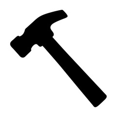 Isolated silhouette of a hammer for construction and carpentry projects use