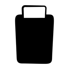 Simple Black and White Icon Representing a Shopping Bag or Tote Bag
