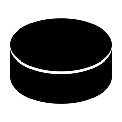 Stylized black ice hockey puck isolated on a white background illustration