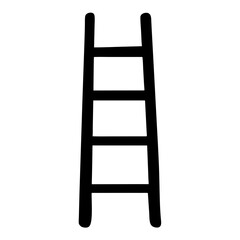 Simple black and white ladder illustration for climbing or upward mobility concept