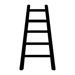 A simple black and white image of a ladder with five rungs