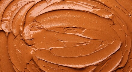 Creamy Brown Chocolate Hazelnut Spread Texture Close Up Macro Detailed Rich Color Food Photography Background Smooth Swirls Sweet Dessert