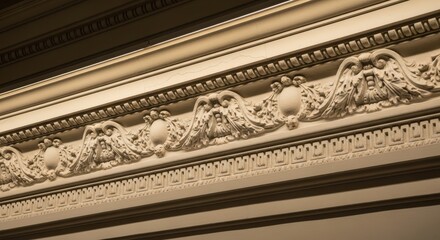 Architectural Ceiling Ornament Detail Wall Decor Interior Design Plaster Decoration Carving Pattern Style