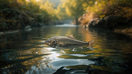 Outdoor aquatic environment featuring Pangasius fish