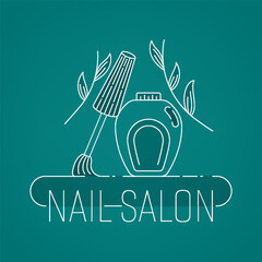 Simple line elegant nail art logo for beauty salon and studio design