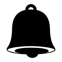 Simple Black Bell Illustration on White Background used for Notifications and Alerts