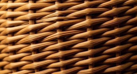 Woven Basket Texture Background Surface Pattern Rattan Weave Natural Material Close Up Detail Craftsmanship