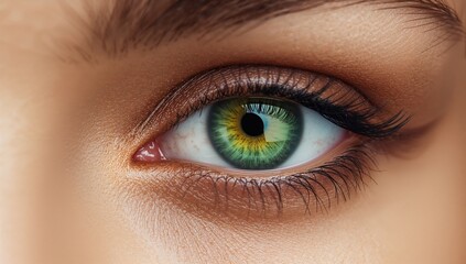 Obraz premium Detailed view of a bright emerald eye