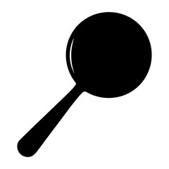 Simple black and white magnifying glass illustration for search and investigation